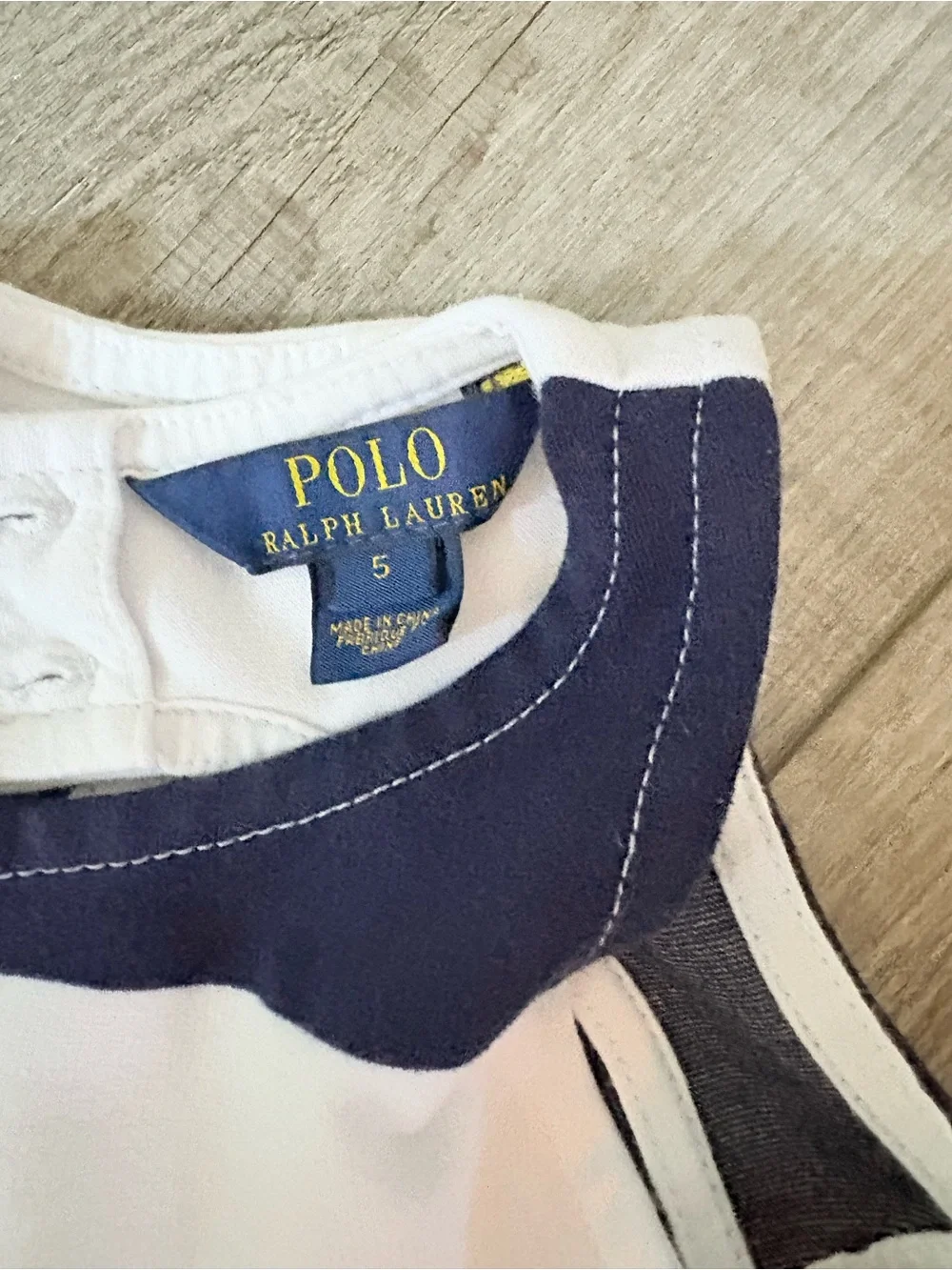 Ralph Lauren Navy and White Striped Pleated Fit-and-Flare Dress